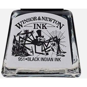 Winsor & Newton Drawing Ink Bottle, 14ml, 0.4 Fl Oz (Pack of 1), Black Indian